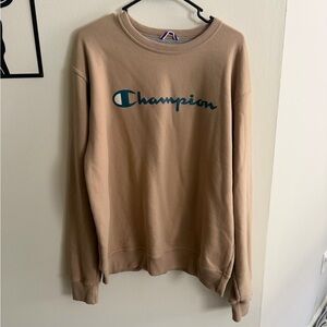 Champion Men's Crewneck Sweater in Tan